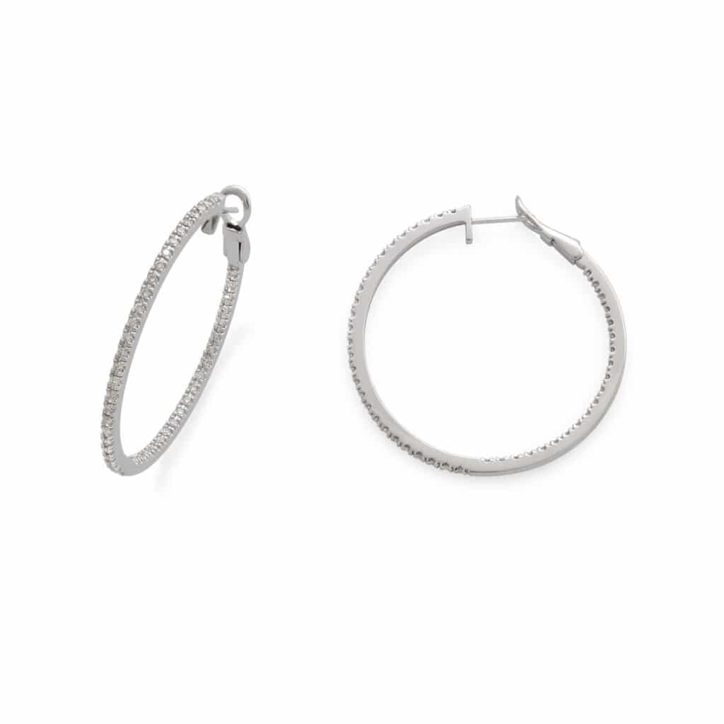 DIAMANT ØRERINGER 0,96CT HVITTGULL