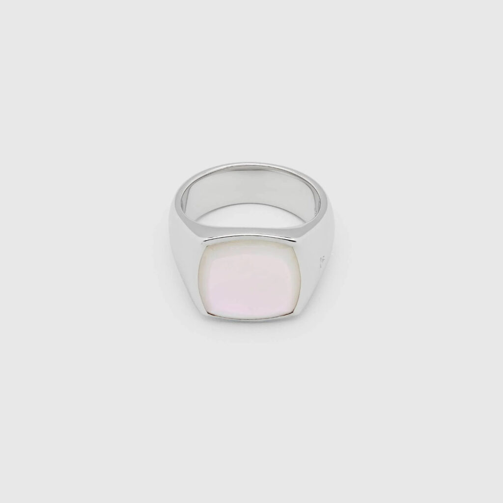 TOM WOOD RING CUSHION WHITE MOTHER OF PEARL