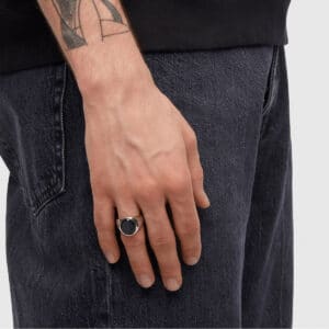 TOM WOOD RING OVAL BLUE HAWK EYE
