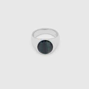 TOM WOOD RING OVAL BLUE HAWK EYE