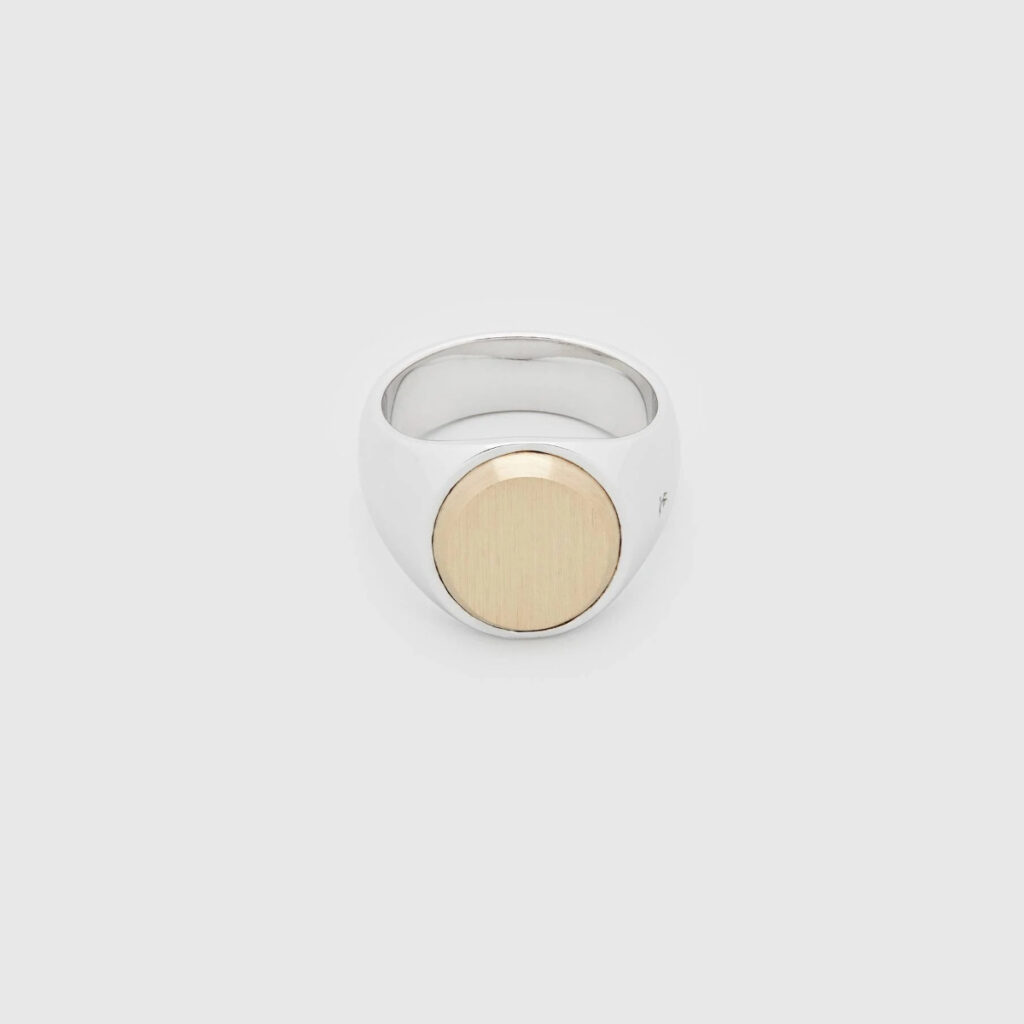 TOM WOOD RING OVAL GOLD TOP