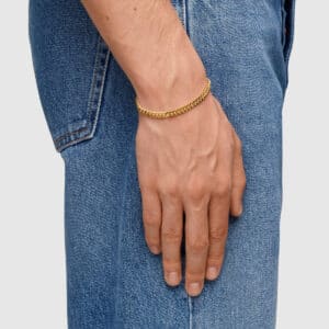 TOM WOOD ARMBÅND CURB FORGYLT L