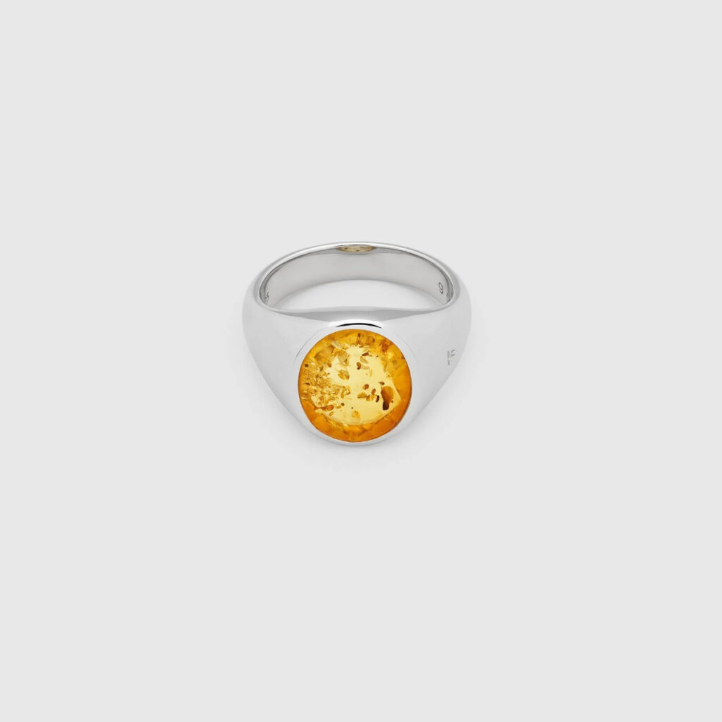 TOM WOOD RING LIZZY ORANGE AMBER