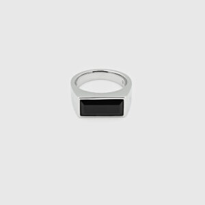 TOM WOOD RING PEAKY POLISHED ONYX