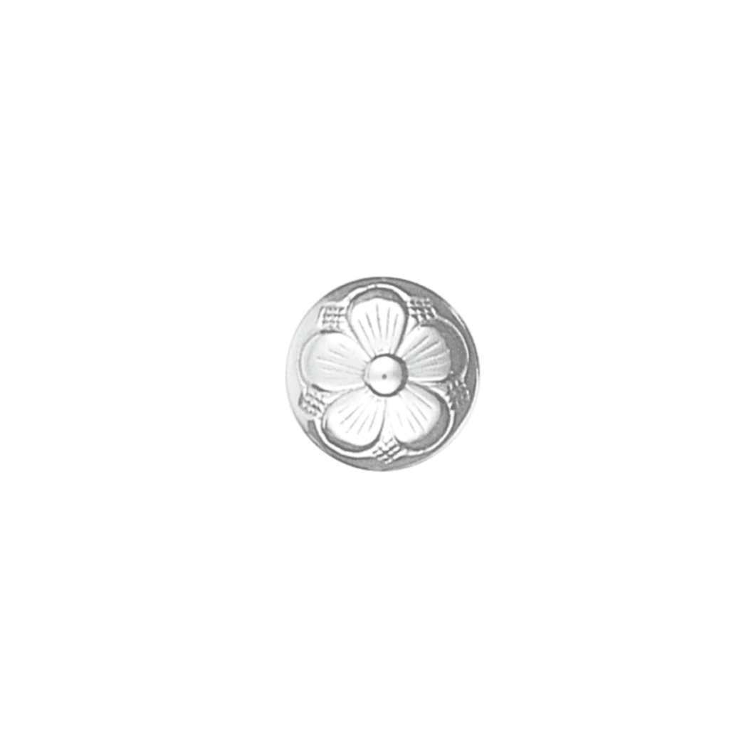 KNAPP 17 MM MED BUNN HVIT