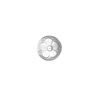 KNAPP 17 MM MED BUNN HVIT