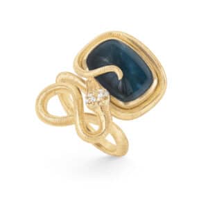 OLE LYNGGAARD RING SNAKES MED TOPAS OG DIAMANTER