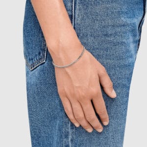 TOM WOOD ARMBÅND CURB SILVER M