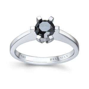 ENSTENS DIAMANTRING MED SORT DIAMANT 1,08CT