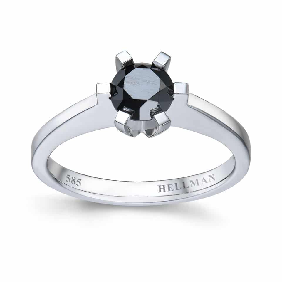 ENSTENS DIAMANTRING MED SORT DIAMANT 1,08CT