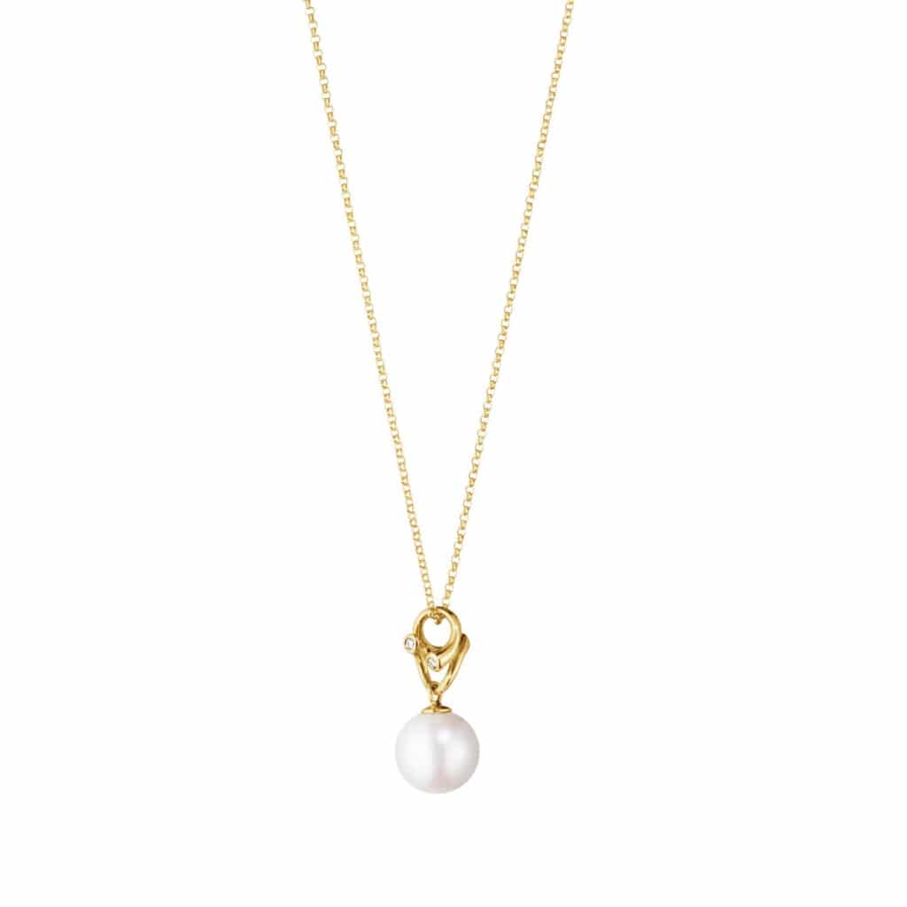 GEORG JENSEN HALSSMYKKE MAGIC MED PERLE OG DIAMANTER