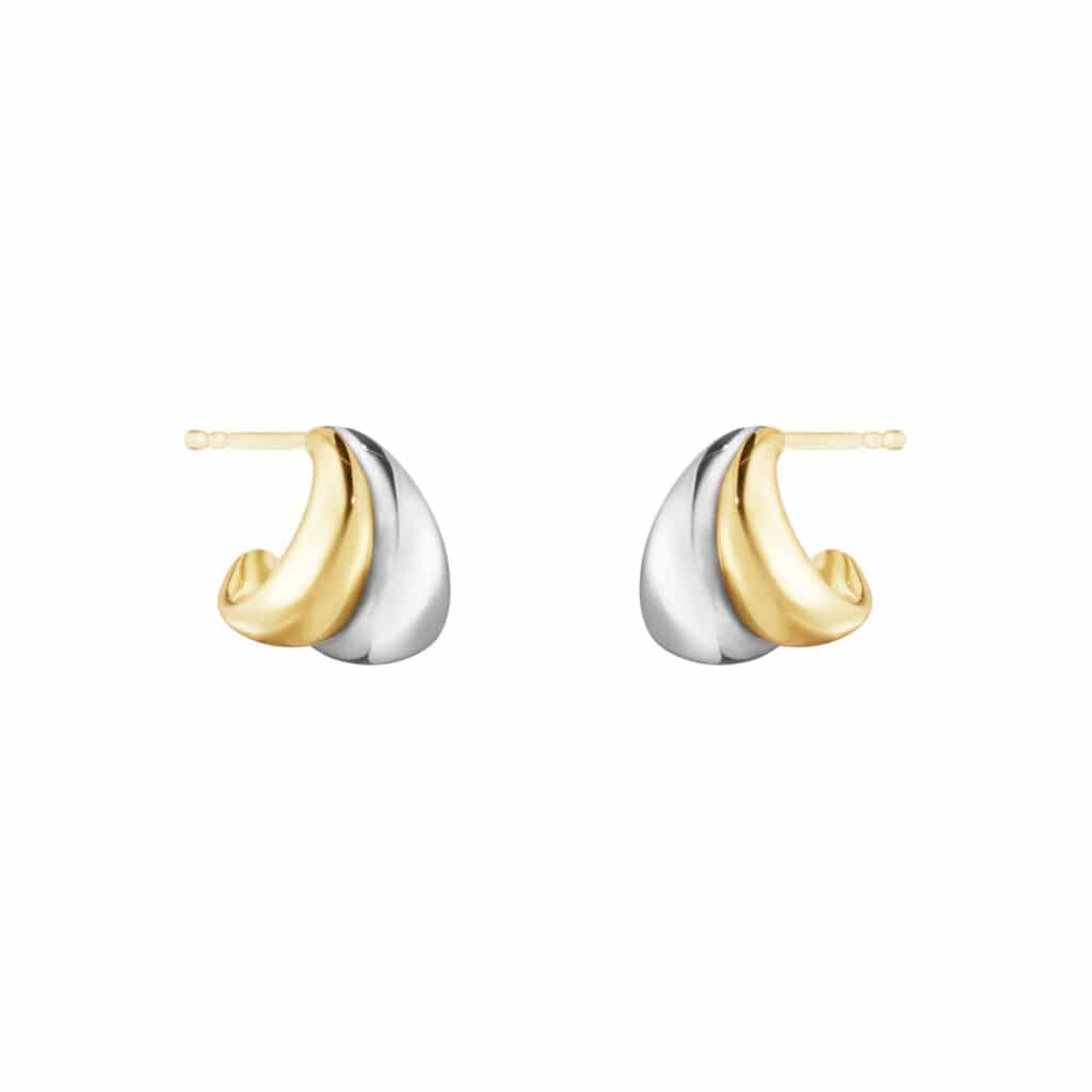 GEORG JENSEN ØREDOBBER CURVE SØLV & GULL