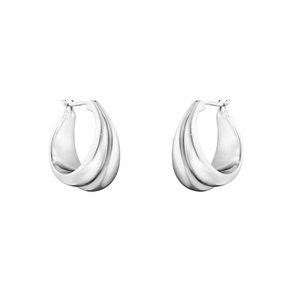 GEORG JENSEN ØRERINGER CURVE SØLV