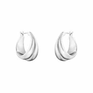 GEORG JENSEN ØRERINGER CURVE SØLV