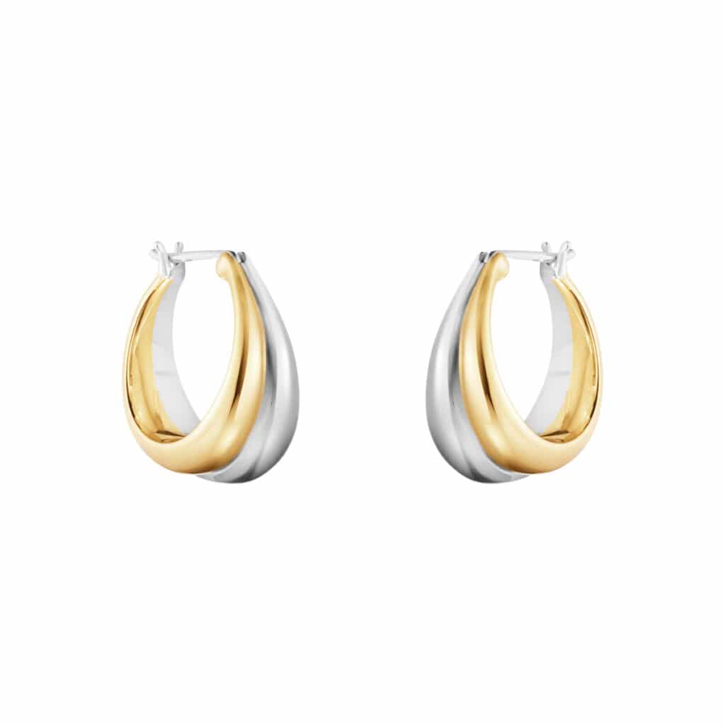 GEORG JENSEN ØRERINGER CURVE SØLV & GULL