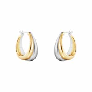 GEORG JENSEN ØRERINGER CURVE SØLV & GULL