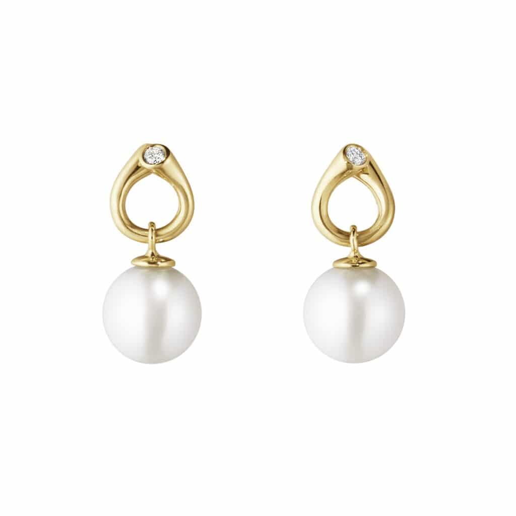 GEORG JENSEN ØREDOBBER MAGIC MED PERLER OG DIAMANTER