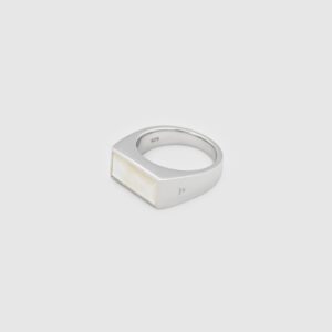 TOM WOOD RING PEAKY WHITE MOTHER OF PEARL