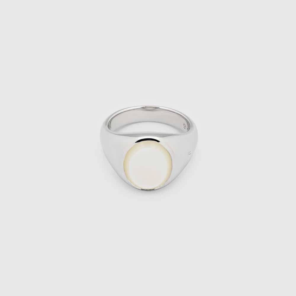 TOM WOOD RING LIZZIE WHITE MOTHER OF PEARL