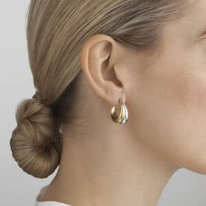 GEORG JENSEN ØRERINGER CURVE SØLV & GULL
