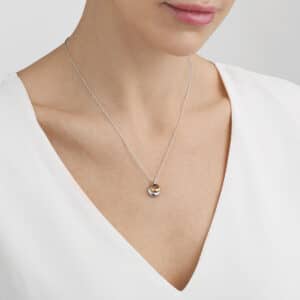 GEORG JENSEN HALSMYKKE CURVE SØLV & GULL