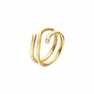 GEORG JENSEN RING DOBBEL MAGIC GULTGULL