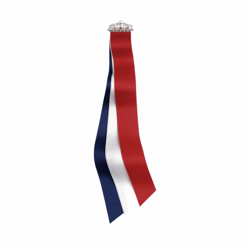 17. MAI SLØYFE FILIGRAN KRONE HVITT SØLV