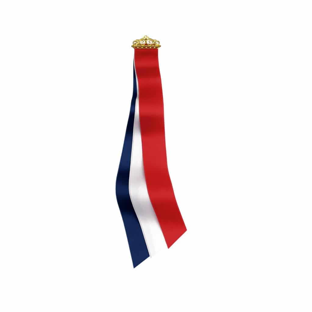 17. MAI SLØYFE FILIGRAN KRONE FORGYLT SØLV