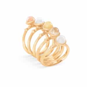 OLE LYNGGAARD RING LOTUS MINI BLUSH MÅNESTEN