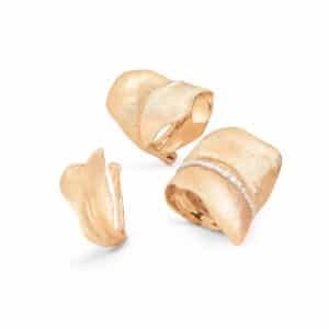 OLE LYNGGAARD RING LEAVES BRED MED DIAMANTER