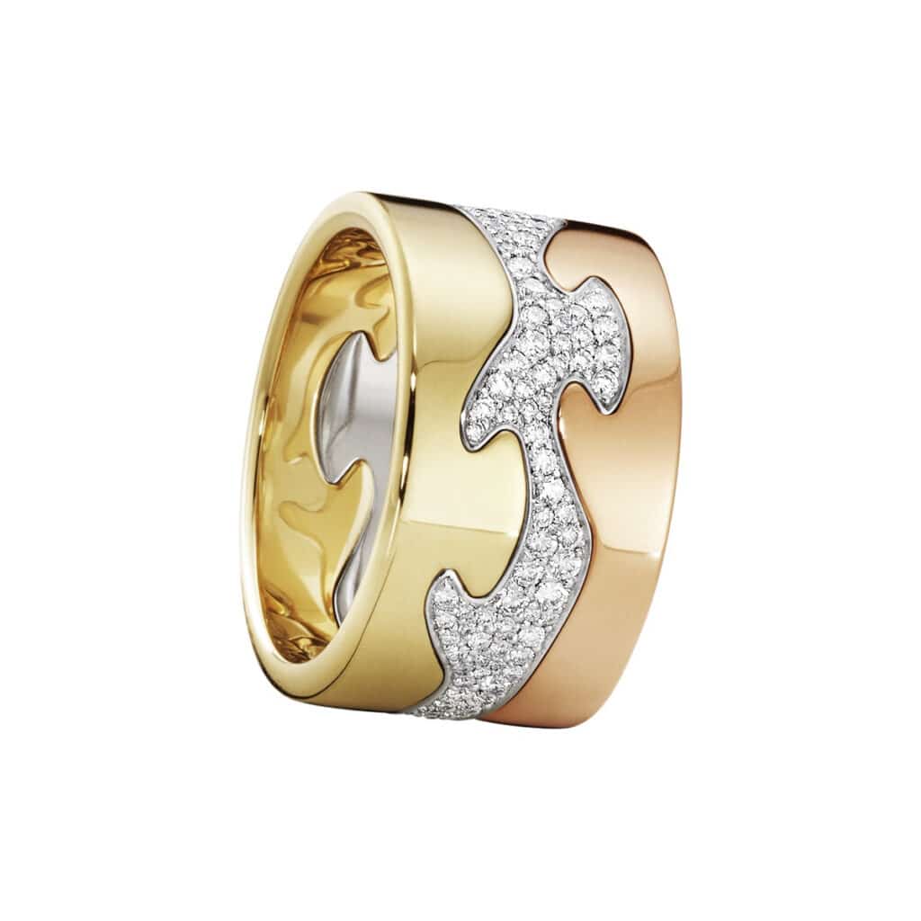 GEORG JENSEN RING FUSION 3 DELER MED PAVÉ