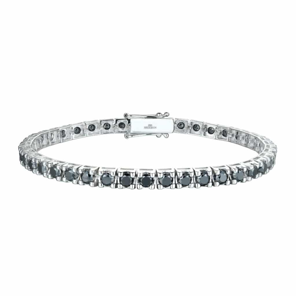 TENNISARMBÅND HVITTGULL 5,88CT SORTE DIAMANTER