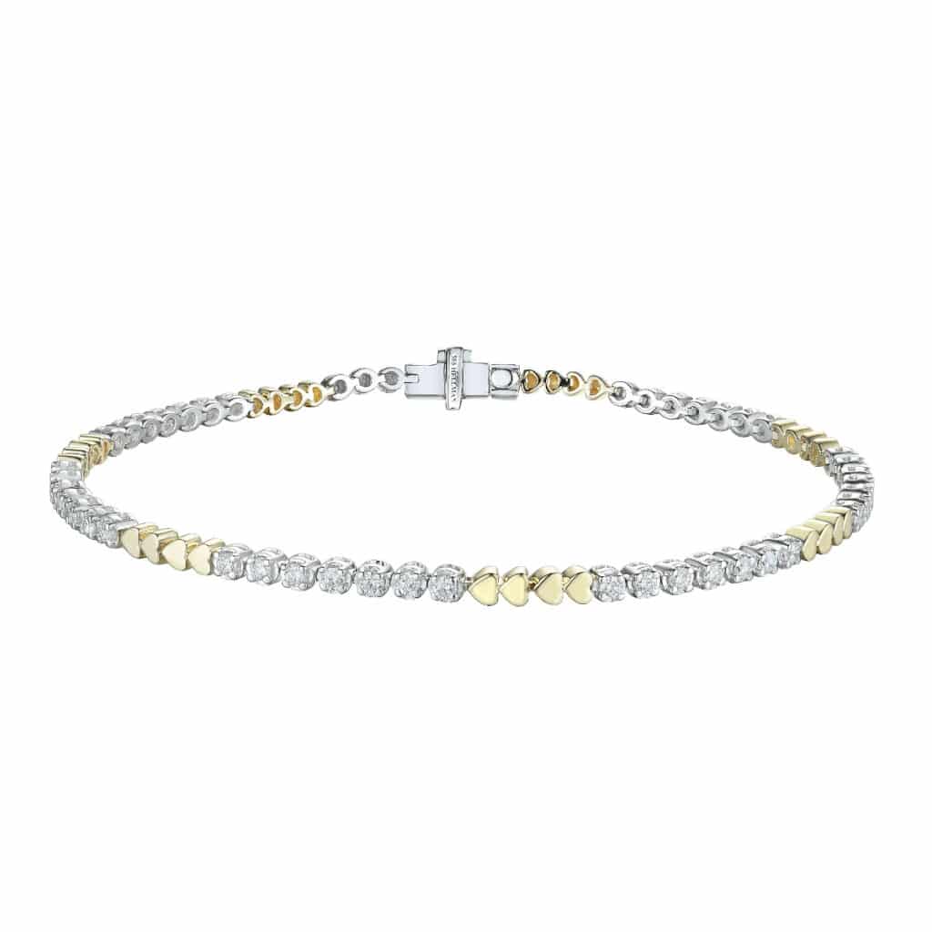 DIAMANTARMBÅND GULT OG HVITTGULL 0,84CT