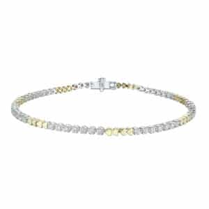 DIAMANTARMBÅND GULT OG HVITTGULL 0,84CT
