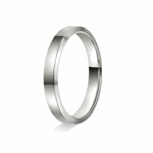 GIFTERING HELLMAN HVITTGULL 3MM FLAT MED SKRÅKANT