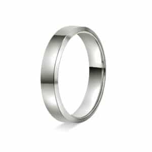 GIFTERING HELLMAN HVITTGULL 4MM FLAT MED SKRÅKANT