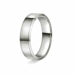 GIFTERING HELLMAN HVITTGULL 5MM FLAT MED SKRÅKANT