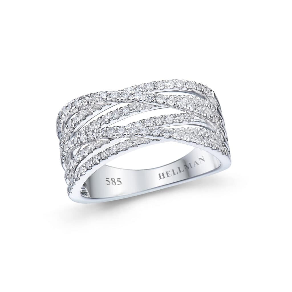 DIAMANTRING HVITTGULL BRED 0,73CT