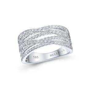 DIAMANTRING HVITTGULL BRED 0,73CT