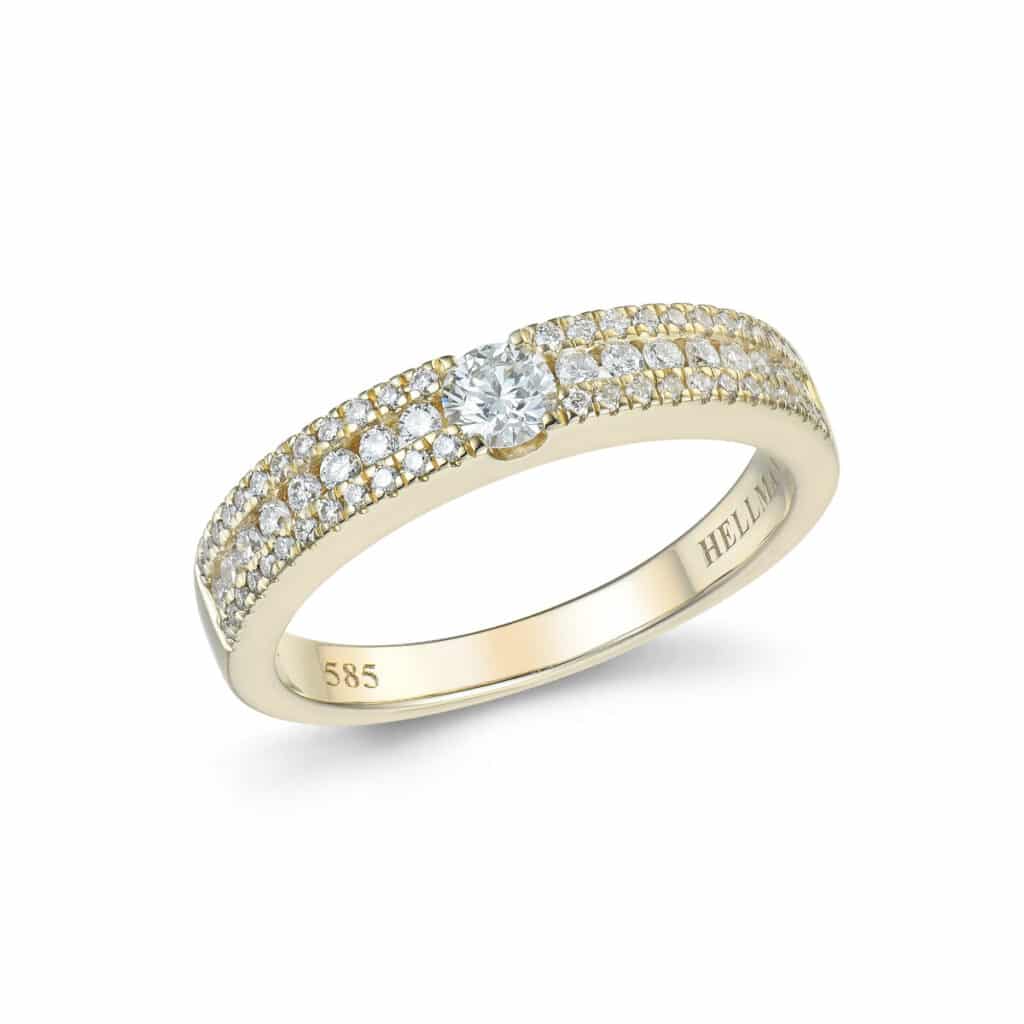 DIAMANTRING ELEGANT GULTGULL 0,50CT