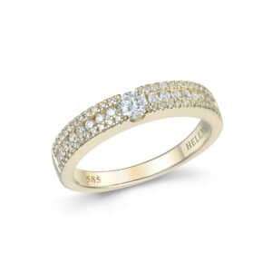 DIAMANTRING ELEGANT GULTGULL 0,50CT