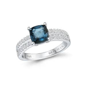 DIAMANTRING HVITTGULL MED TOPAS