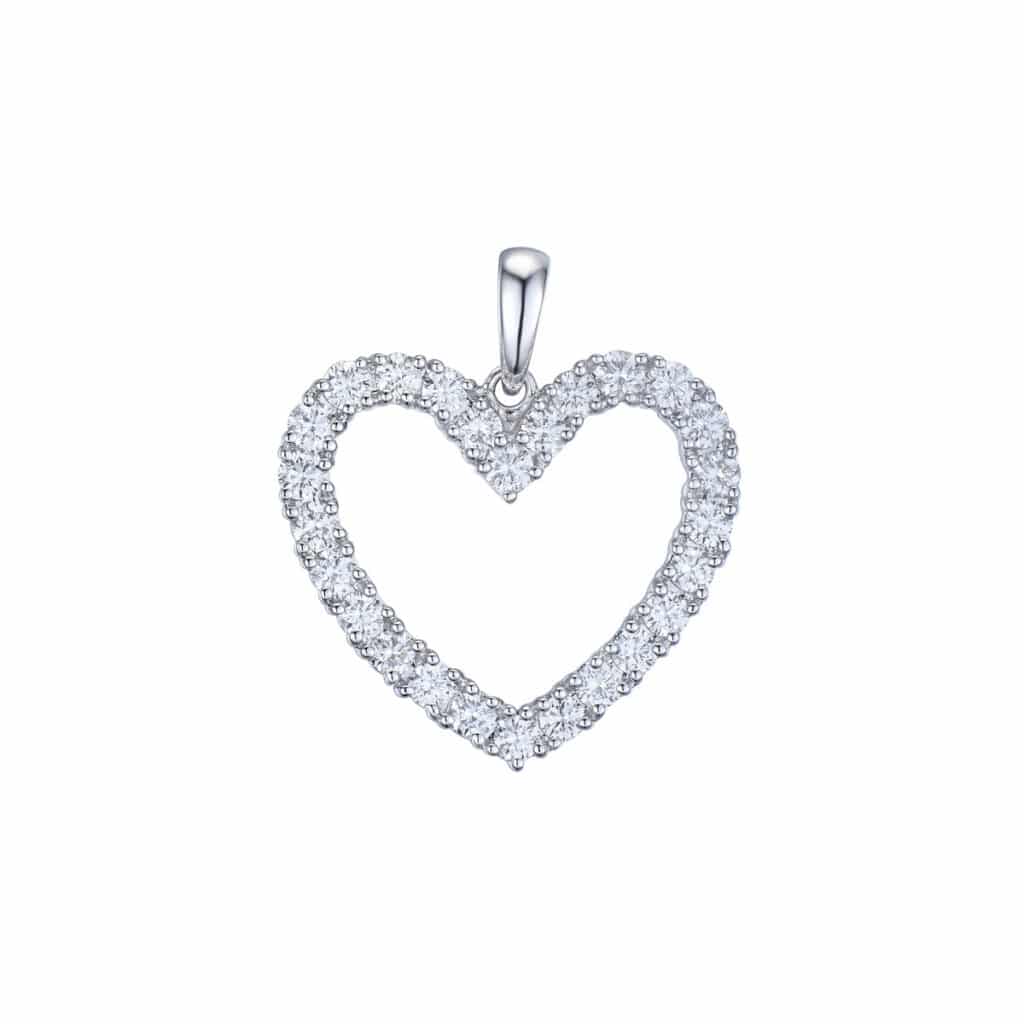 DIAMANTHJERTE ANHENG HVITTGULL 1,03CT