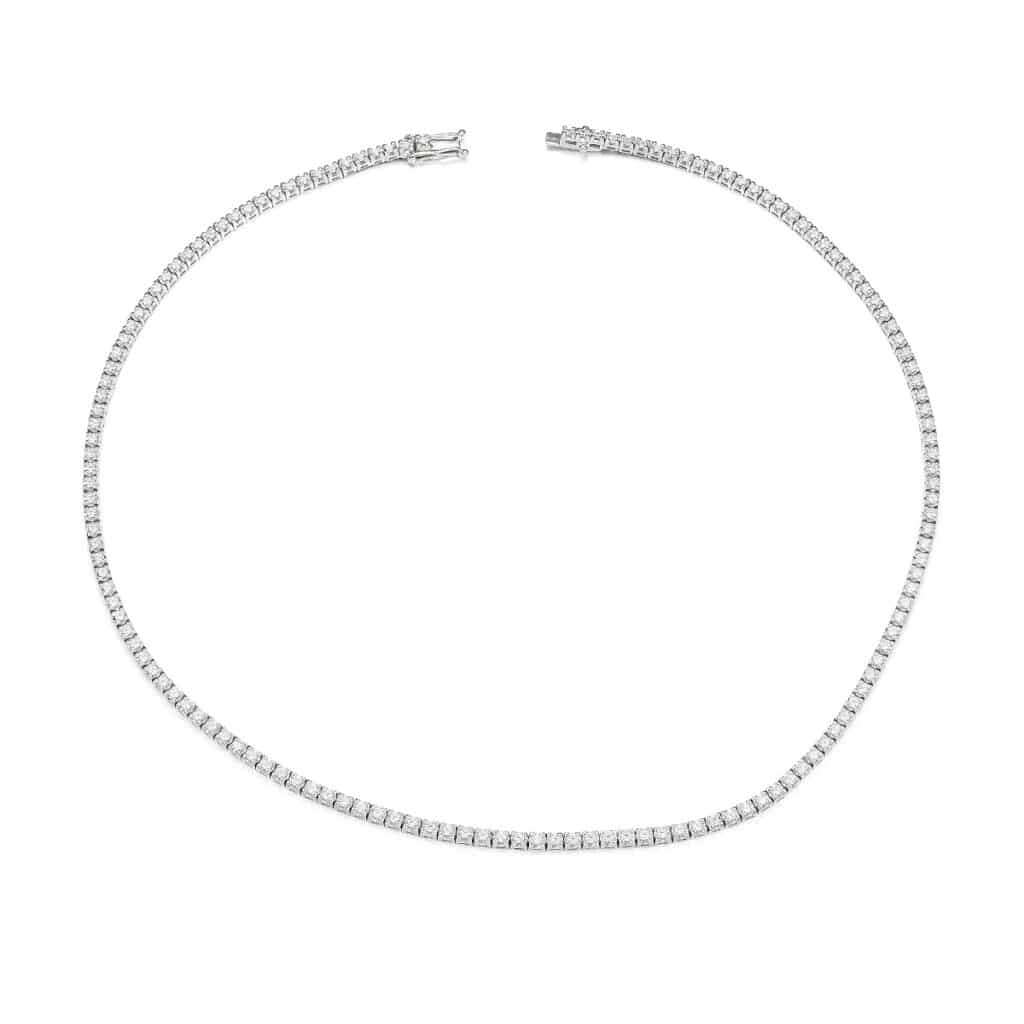 DIAMANTKJEDE HVITTGULL "TENNISKJEDE" 2,92CT