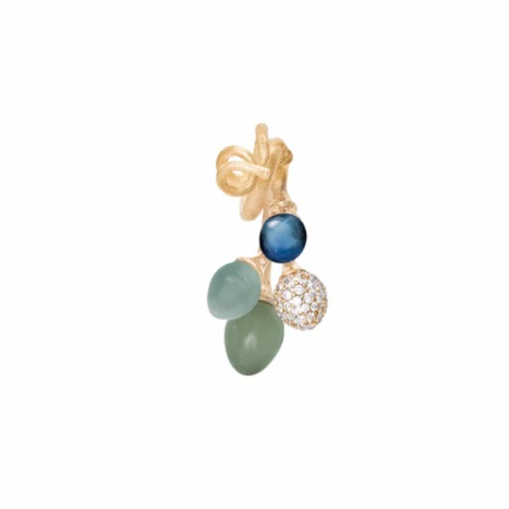 OLE LYNGGAARD ANHENG LOTUS MIDNIGHT MED SERPENTIN, AQUAMARINE, LONDON BLÅ TOPAS OG PAVÉ