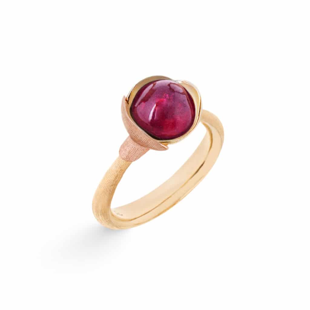OLE LYNGGAARD RING LOTUS STR 1 CERISE TURMALIN