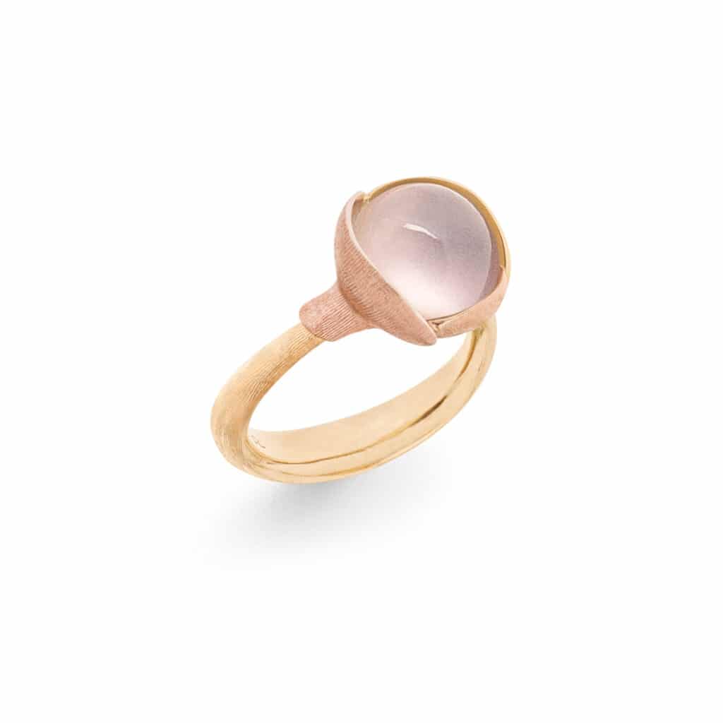 OLE LYNGGAARD RING LOTUS STR 2 ROSEKVARTS