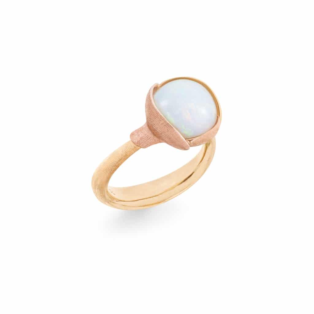OLE LYNGGAARD RING LOTUS STR 2 OPAL