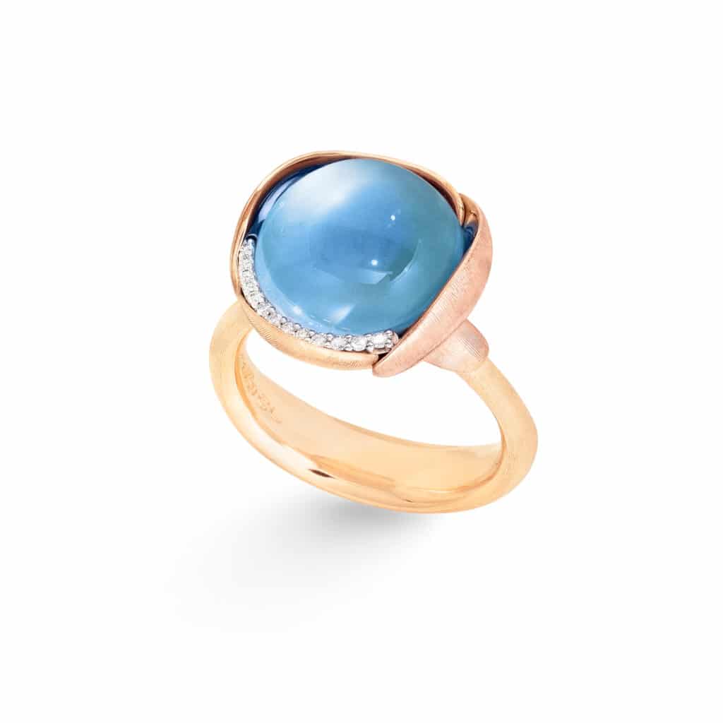 OLE LYNGGAARD RING LOTUS STR 3 SKY BLUE TOPAS