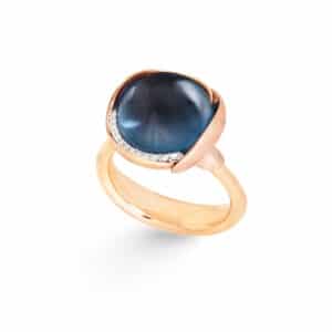 OLE LYNGGAARD RING LOTUS STR 3 LONDON BLUE TOPAS
